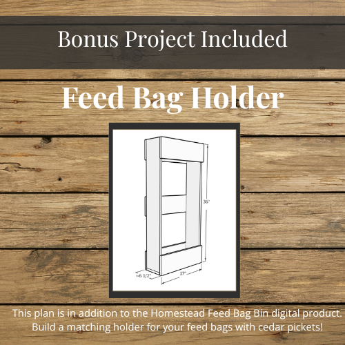 DIY Woodworking Plans – Rustic Feed Bag Garbage Bin + BONUS Feed Bag Holder (Digital PDF)
