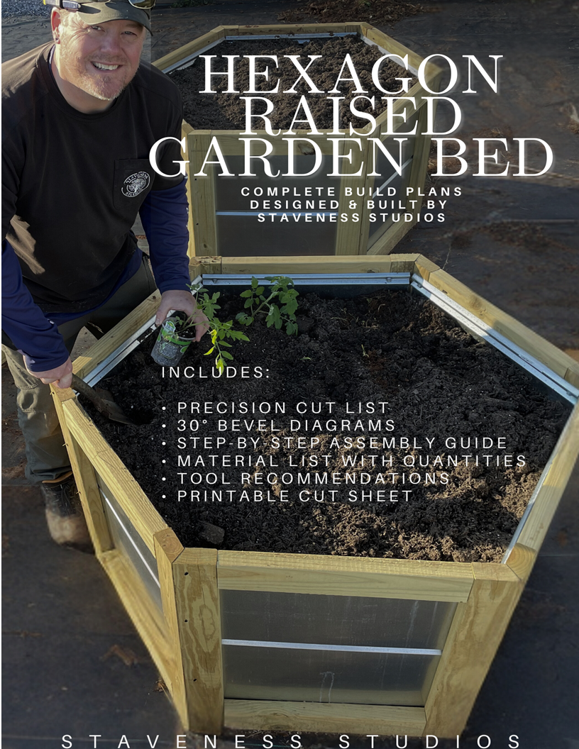 Hexagon Raised Garden Bed Plans (PDF Download)